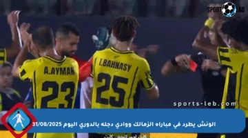الونش يطرد في مباراة الزمالك ووادي دجلة بالدوري اليوم 31/08/2025